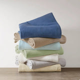 Wholesale Modern Solid Freshspun Cotton Blanket, Blue