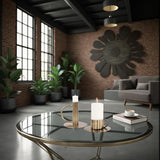 Italo Short Antique Brass Candle Holder with Handle