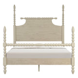 Rolling Pin Style Turned Post Bed Bedframe, Antique Cream*
