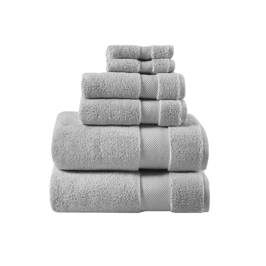 1000/900gsm 100% Cotton 6-Piece Towel Set, Grey