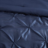 Silky Tufted 7-Piece Comforter Set, Navy Blue