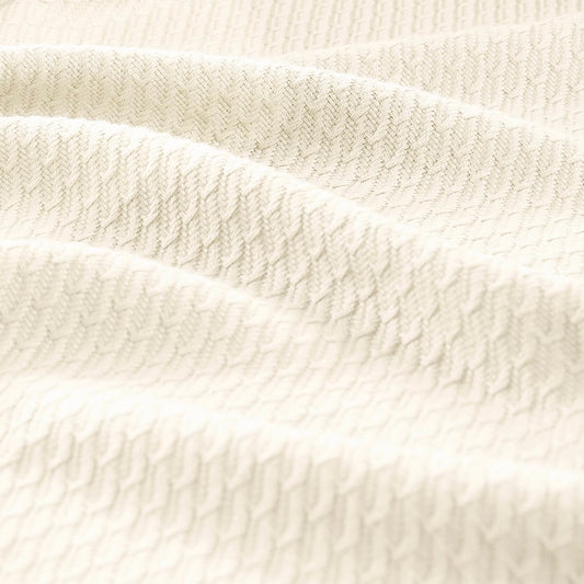 All-Season Egyptian Cotton Woven Bedding Blanket, Ivory