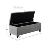 Button Tufted Modern Upholstered Storage Bench Ottoman, Grey