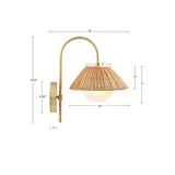 Wholesale Rattan Weave Gold Plug-in Wall Scone Light
