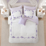Charming Floral Microfiber Comforter Set For Kids, Purple