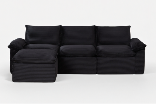 DERVAL 111" 3-Seater Sofa with 1 Ottoman