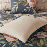 Watercolor Floral Comforter/Duvet Cover Set, Navy Blue/Blush
