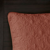 3 Piece Reversible Cottage Quilt Set, Clay Red