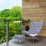 Indoor/Outdoor Puff Scroll Ottoman Syros Denim