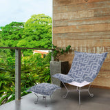 Indoor/Outdoor Puff Ottoman Cover & Cushion Syros Denim