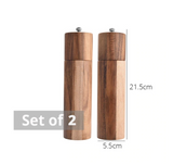 Wooden Salt and Pepper Grinders Set Manual Mills