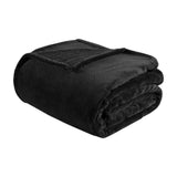 All-Season Oversized Microlight Plush Bedding Blanket, Black