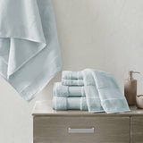 Turkish Cotton 6-Piece Bathroom Towel Set, Sky Blue