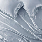 Wrinkle-Free Solid Satin Luxury Sheet Set, Blue