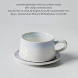 Crystalline Glaze Ceramic Coffee Cup & Saucer