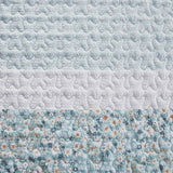 4 Piece Seersucker Quilt Set with Throw Pillow, Aqua
