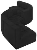 Arc - Boucle Fabric 6 Piece Modular Sofa - Black