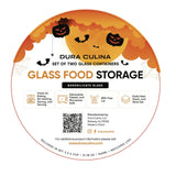 Halloween 4 Piece Set (4 Cup / 32Oz) Round Glass Storage Containers With Lids