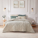 Velvet Quilted Diamond Comforter Set, Champagne