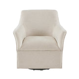 Flare Arm Swivel Glider Lounge Chair, Cream