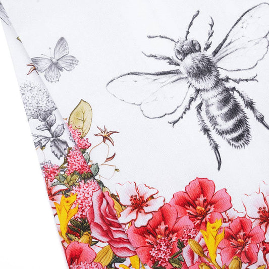 Beatrice Bee Floral Cotton Tea Towel
