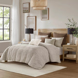 Nuetual Ivory Modern Polyester Chenille Comforter Set