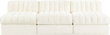 Rummi - Velvet Performance Fabric Upholstered 3 Piece Modular Armless Sofa