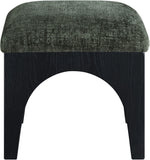 Lawson - Chenille Fabric Ottoman - Black Base