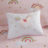 Pink Rainbow Complete Comforter and Sheet Set/Coverlet Set