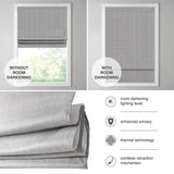 Basketweave Room Darkening Cordless Roman Shade, Blue
