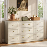 9-Drawer Dresser with Gold Knobs, 4 Colors