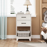 Wholesale Side Table with 2 Drawers and Open Shelf Below