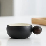 110ML Ceramic Espresso Cup With Wooden Handle