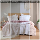 Wholesale Shaggy Faux Solid Fur Comforter Mini Set, Pink/White