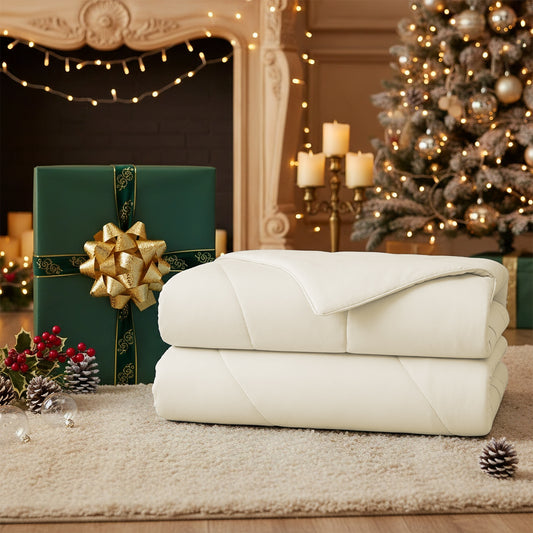 Modern Wave Quilting Reversible All Season Comforter, Ivory