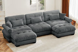 CLOUDIES 134" 3 Seater Sofa with 2 Ottomans