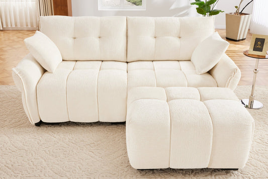CHARLOTTE 78" 2-Seater Sofa with 1 Ottoman