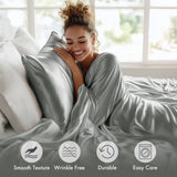 Luxury Satin 6-Piece Sheet Set, Dark Grey