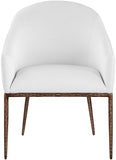 Ferro - Upholstered Dining Arm Chair With Brushed Bronze Legs