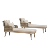 PURPLE LEAF Patio Chaise Lounge Chair, Aluminum Pool Lounge Chairs for Outdoor with 2 Cushions for Deck, Pool, Lawn, Garden, Courtyard, Porch, Teak