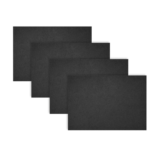 Loft Felt Black Placemat - Rectangle 12.2x16.5"- Set of 4
