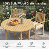 4-Seater All Weather Acacia Wood Patio Dining Set