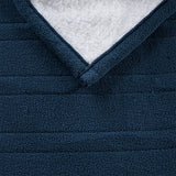 Heated 50x60" Fleece Sherpa Electric Throw Blanket, Navy