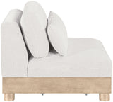 Turin - Chenille Fabric Upholstered Modular Armless Chair - Natural Base