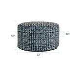 Milos Navy Indoor Outdoor Short Pouf