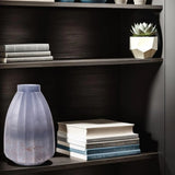 Cool Ice Blue Ribbed Vessel- Tall