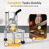 French Fry Cutter with 1/2 Inch and 3/8 Inch Blades, Stainle