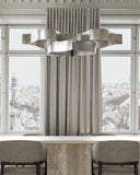 Grand Lotus Oval Silver Chandelier