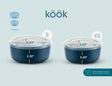 Kook Ceramic Nesting Bowl Set with Lids, 4-Piece