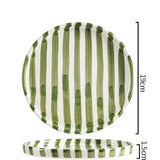 European Striped Ceramic Cup & Saucer Set